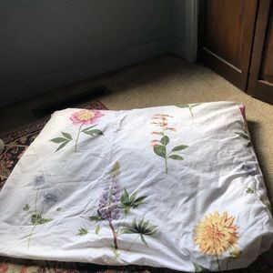 Pottery Barn Full size Floral Duvet Cover & Euro sham